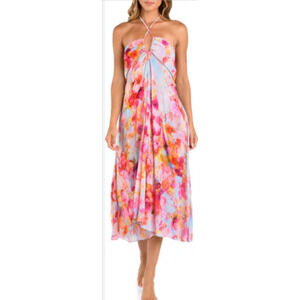 L’AGENCE womens Cheri Soft Cloud Bandeau Midi Dress Medium 4-10 MSRP $500